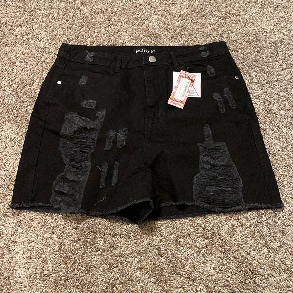 Plus Distressed Denim Short